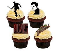 Made4You Elvis Presley Graceland Mix, Edible Cupcake Toppers - Stand-up Wafer Cake Decorations (Pack of 24)