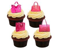 Made4You Pink Designer Handbags Edible Cake Decorations - Stand-up Wafer Cupcake Toppers (Pack of 24)