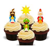 Made4You Three Wise Men (Los Reyes Magos) - Edible Cupcake Toppers - Stand-up Wafer Cake Decorations (Pack of 12)
