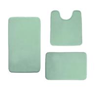 Madeals Memory Foam Bathroom Mat Set 3 Piece Bathroom Contour Rugs Combo, Soft Shaggy 2 Piece Bath Shower Mat and U-Shaped Toilet Floor Rug Sage Green