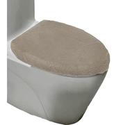 Madeals Microfiber Toilet Lid Cover Soft and Absorbent, Comfortable Bathroom Toilet Lid Cover Seat Fits Most Size Toilet Lids for Taupe