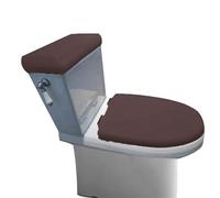 Madeals Velvet Toilet Lid Cover and Toilet Tank Lid Cover Fabric Cover for A Lid Toilet Tank Brown