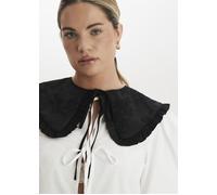 Madein Women's Clara Jacquard Tie Front Collar in Black Madein Black One Size