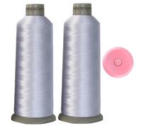 Madeira 1801 - 2 Pack White Embroidery Thread - 5500Yd for All Purpose Sewing - Cone - Huge Spool Embroidery Machine Thread