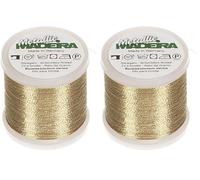 Madeira 200 m Metallic Thread, Light Gold (Pack of 2)