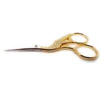 Scissors: Embroidery: Gold-Plated: Stork Style: 9Cm Or 3.5In