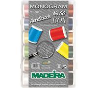 Madeira Aerostitch No.60 Premium Extra Fine Sewing, Quilting & Embroidery Thread Smart Box 18 x 1000m (Reels)