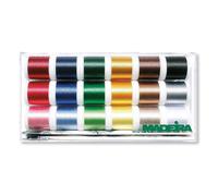 Madeira C/BOX POLYNEON N40 - Clear Box: Polyneon No.40: 18 x 400m: Spools Madeira Multicolor