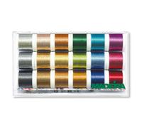 Madeira C/BOX SMOOTH MTLC - Clear Box: Metallic: Smooth: 18 x 200m: Spools Madeira Multicolor
