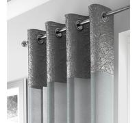 Madeira Eyelet Voile Panel - Silver - 90"/229cm