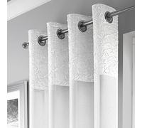 Madeira Eyelet Voile Panel - White - 72"/183cm