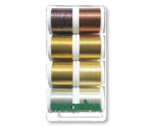 Madeira Gift Box - Metallic No.40 - Brilliant - 8 x 200m Spools 8009 Gold Bronze