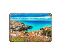 Madeira Island panoramic view,Vintage Metal Tin Sign Retro Wall Art Decor House Plaque Poster for Home Bar Pub Garden Kitchen Coffee Garage Decoration-15 x 30 cm （6 x12 inch）H78