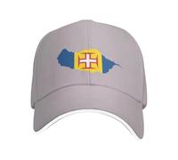 Madeira Map Flag Baseball Cap Running Sports Caps OneSize Adjustable Dad Cap Polyeste Classic Golf Tennis Hat Outdoor Sport Hats Gray