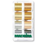 Madeira Metallic 40 Smooth, Embroidery Thread 8 x 200m, Clear Acrylic Case Assortment, 8019