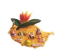 Madeira Portugal 3D Map Fridge Magnet Souvenir Gift,Handmade Home & Kitchen Decoration Madeira Refrigerator Magnet Collection