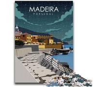 Madeira Portugal Art 1000 Piece Jigsaw Puzzles for Adults, Educational Games DIY Toys with Matching Poster And Trivia Sheet for Age 14+ 1000pcs(26x38cm)