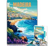 Madeira Portugal Coast 1000 Piece Jigsaw Puzzles for Adults Gifts,Help The Brain Exercise Addictive Toys to Cultivate Patience Great Gift 50x75cm