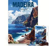 Madeira Portugal Coast 1000 Piece Jigsaws for Teenagers Puzzle Brain Skill Firm Joint Pattern Build Art Display (38x52cm)