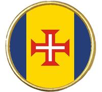 Madeira Portugal Round Gold Colour Badge And Velvet Bag