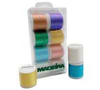 Madeira 'Opal' 8010 Embroidery Box with 8 Metallic Bobbins of 200 m Each