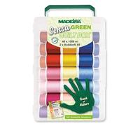 Madeira Thread Assortment Box - Yarn, Sensa Green, 40 Quilting & Embroider Thread, 1100 Yards Each, Natural Fiber, Large Soft Carry Case
