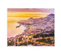 Madeira, view over Funchal,Jigsaw Puzzles For Adults 1000 Piece DIY Wooden Puzzles Difficult Puzzles Kids S Educational Toy Gift Classic Puzzle Games(75x50cm）-45