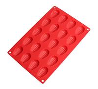 Madeleine Cake Tin Cake Mould Tray Silicone Shell Dessert Bakeware Madeleine Tray Non Stick Tool Madeline Tins for Baking - Red 20 Holes