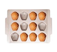 Madeleine Mold Cake Pan Shell-Shaped Bread Tin Madeleine Cake Baking Tray Non-Stick Carbon Steel French Shell Pastry Cake Mold 12 Cavity for Oven Baking Bread Chocolate Muffin Brownie Cookie Candy