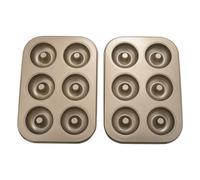 Madeleine Pan,Non-Stick Donut Pan, 2 Pieces Baking Tray, Carbon Steel Mold, Dish Bag Mould 6 Doughnuts