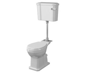 Madeley Traditional Mid Bramshall Toilet Pan with Cistern, Ceramic Flush Handle & Soft Close Seat in White by Balterley