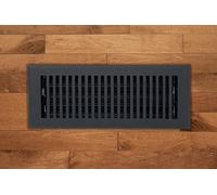 Madelyn Carter 4 x 10 Cast Aluminum Contemporary Vent Cover - Black (Overall: 5.25 x 11.5) | Floor Register and Wall Register
