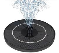 Mademax Upgraded Solar Fountain with 4 Easy Install Nozzle and Fixer, Solar Powered Fountain Pump for Bird Bath, Garden, Pond, Pool, Fish Tank, Outdoor