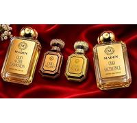 Maden Perfumes Set of 4 Gift Pack Oud Excellence 50ml, After Darkness 50ml, Noor 10ml & Afgano 10ml. Long Lasting Perfumes and Premium Oud Oil by The Revival Pod