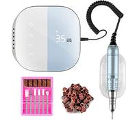Madenia Professional Electric Nail Drill Machine with LCD Touch Screen, 35000 RPM Efile Nail File Drill for Arylic Gel Nails, E File Kit for Salon Home Manicure Use, Blue (UK-108-BL)