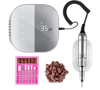 Madenia Professional Electric Nail Drill Machine with LCD Touch Screen, 35000 RPM Efile Nail File Drill for Arylic Gel Nails, E File Kit for Salon Home Manicure Use, Blue (UK-108-GY)