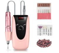 Madenia Rechargeable Electric Nail Drill Machine, 35000 RPM Efile Professional Nail File Drill for Acrylic Gel Nails, E File Kit with 6 Pcs Nail Drill Bits for Salon & Home Manicure Use