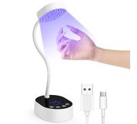 Madenia UV LED Nail Lamp: Cordless Gooseneck Flash Cure UV Light for Gel Nails with Auto Sensor & Touch Screen - 4 Timer Modes Mini Nail Dryer for Salon and Home Use, White