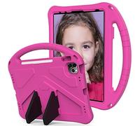 MadeRy Shockproof Case for iPad Air 4 10.9" 2020 / iPad Pro 11" 2021/2020 / 2018, Durable Lightweight Kids Friendly Case Cover with Kickstand, Rose Red