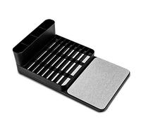 madesmart Dish Rack-Granite, Drying Stone Collection, Accelerates Moisture Evaporation, Natural & Mineral Materials, Non-Slip Base,Black