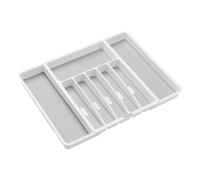 madesmart Expandable Silverware Tray-White | Classic Collection | 8-Compartments | Icons to Help sort Flatware, Cutlery, Utensils | Soft-Grip Lining | BPA-Free