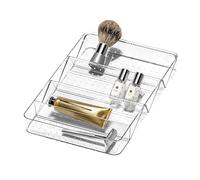madesmart Large Shallow Tray with Angled Dividers Clear