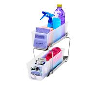 madesmart Mini Two-Tier Dividers Under Sink Organizer, 2, Frost