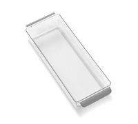 madesmart Narrow Shallow Bin - White | FRIDGE AND PANTRY COLLECTION | Soft-grip Handles and Non-slip Base | BPA-Free,Light Grey