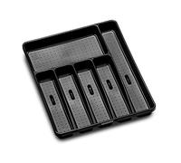 madesmart Storage Tray, Black, 6 Compartment Expandable