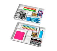 madesmart Two-Piece Drawer Organizer - White | VALUE COLLECTION | 12-Compartments | Holds Objects with a Variety of Sizes | Easy to Clean | BPA-Free,10.75 x 7.50 x 2.60 in (27.31 x 19.05 x 6.60 cm)