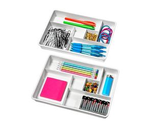 madesmart Two-Piece Drawer Organizer - White | VALUE COLLECTION | 12-Compartments | Holds Objects with a Variety of Sizes | Easy to Clean | BPA-Free,10.75 x 7.50 x 2.60 in (27.31 x 19.05 x 6.60 cm)