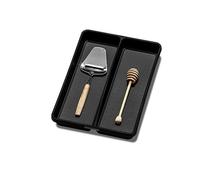 madesmart Utensil Tray-CARBON COLLECTION Antimicrobial, 2 Compartments, Soft-Grip Lining & Non-Slip Feet & BPA-Free, Small