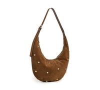 Madewell Women's The Essential Curve Shoulder Bag in Studded Suede, Dried Acorn, One Size