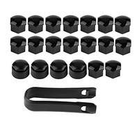 Madezz Car Wheel Bolt Nut Cover, 20pcs 17mm Nut Car Wheel Bolt Universal Nut Covers Caps Auto Hub Screw Protection Anti-theft Cover Cap for Auto(Black)